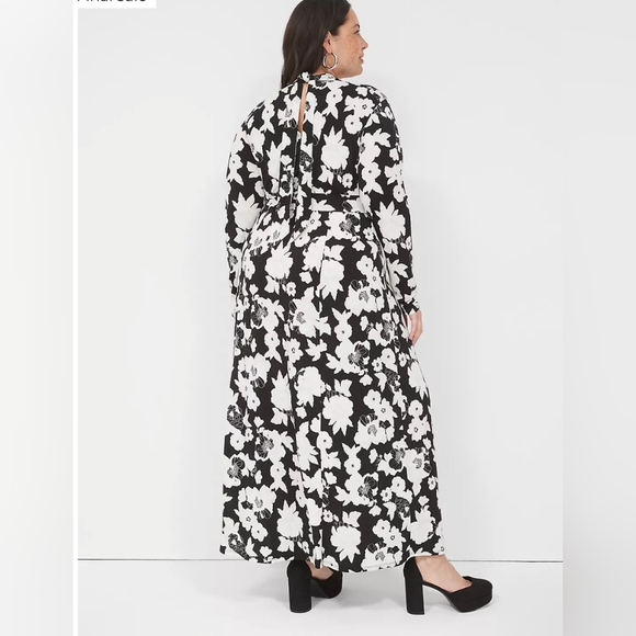 Lane Bryant Tie Neck Jersey Maxi Dress - Picture 3 of 13